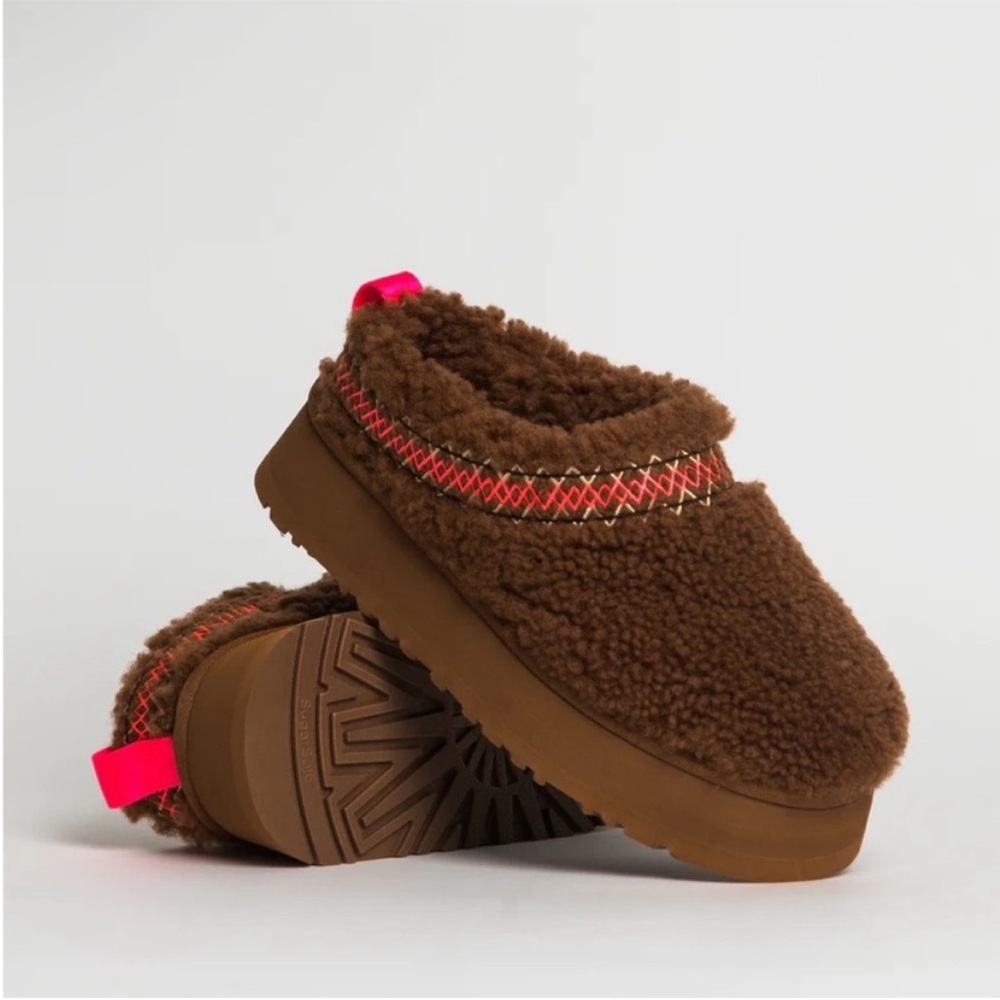 Ugg Tazz Heritage Braid Platform Slipper Hardwood Brown Size 8